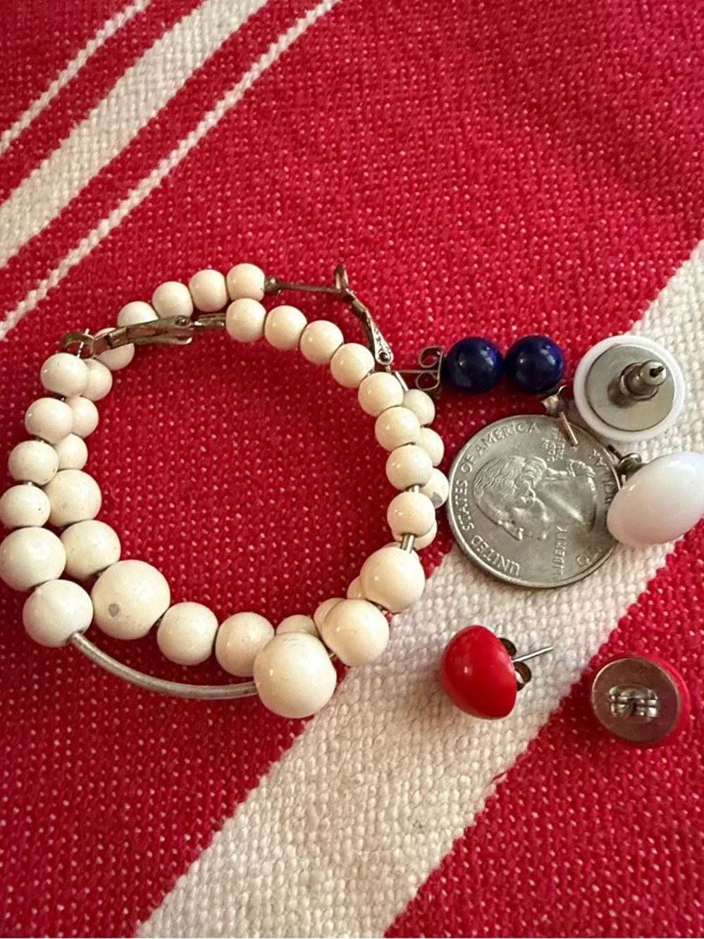 VTG Patriotic Red, White & Blue Earring Bundle